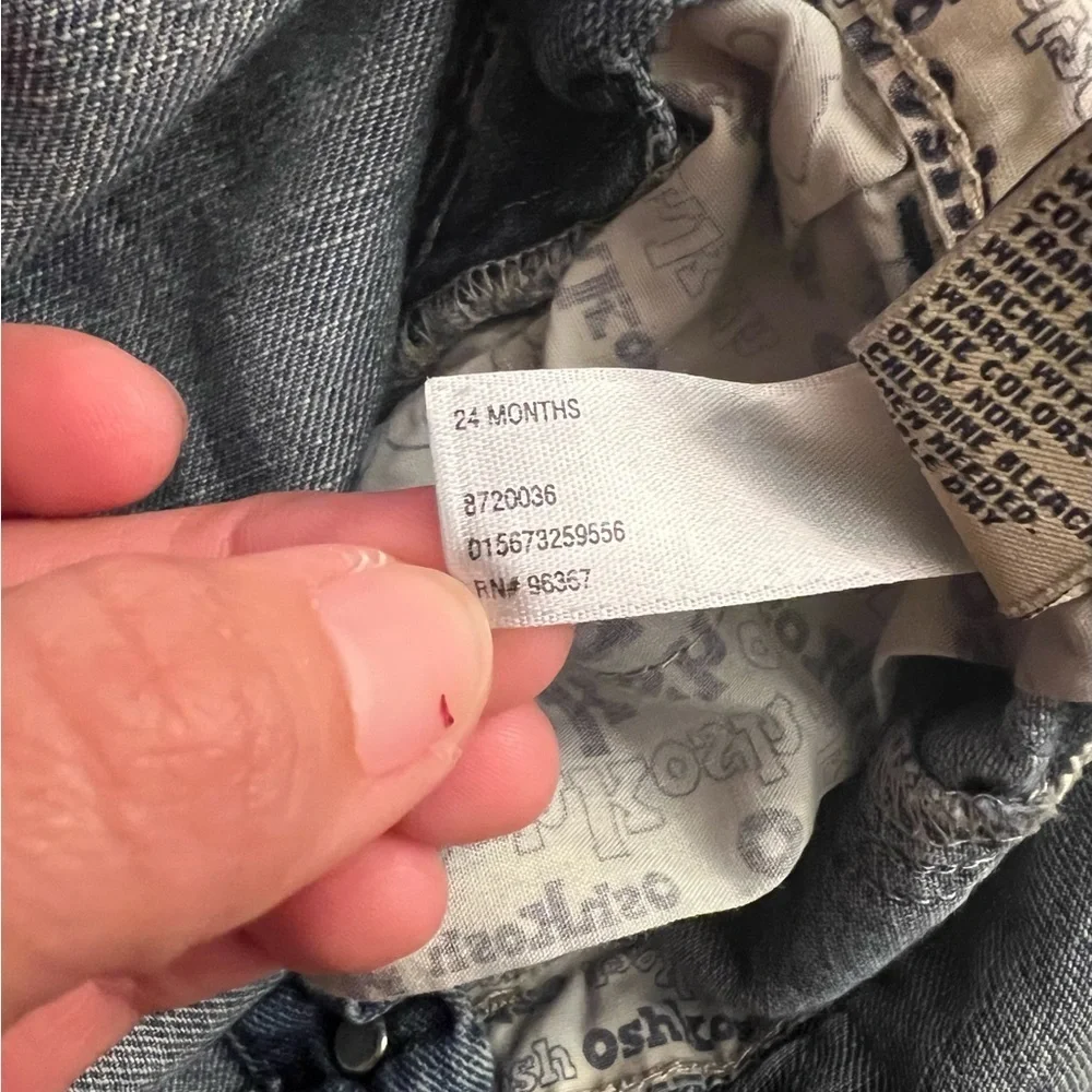 Oshkosh B'gosh Vestpak Denim Cargo Overalls Size 24 months